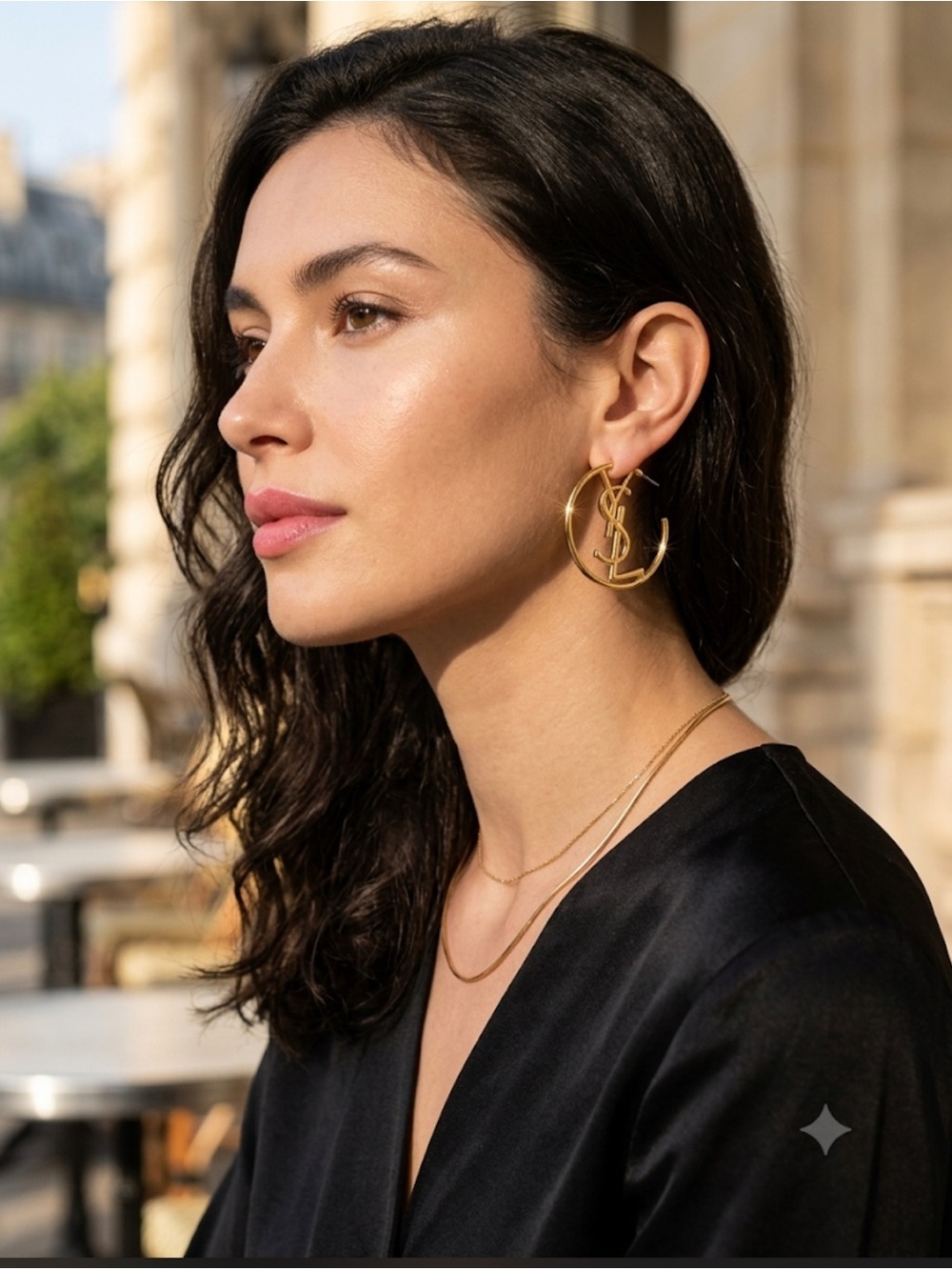 Gold Logo Hoop Earrings